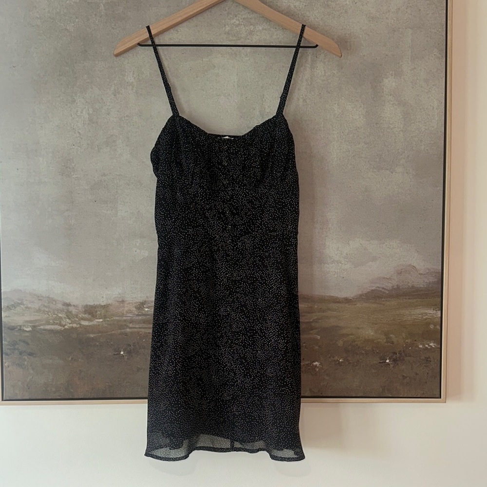 J.O.A Black Polka Dot Dress